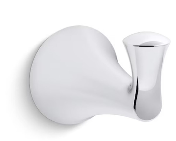 KOHLER Lilyfield Polished Chrome Single-Hook Wall Mount Towel Hook KOHLER Lilyfield Polished Chrome Single-Hook Wall Mount Towel Hook