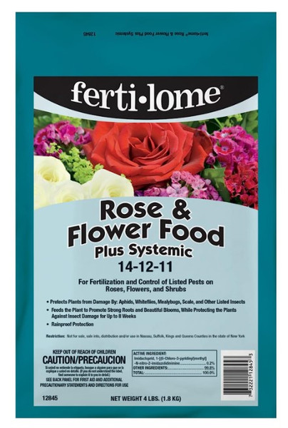 Fertilome (12845) Rose and Flower Food Plus Systemic 14-12-11 (4 lbs.) Fertilome (12845) Rose and Flower Food Plus Systemic 14-12-11 (4 lbs.)