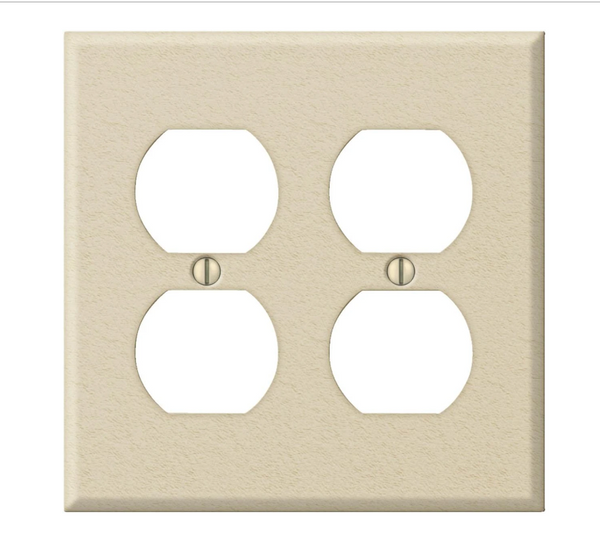 Double Duplex Wallplate in Ivory Wrinkle