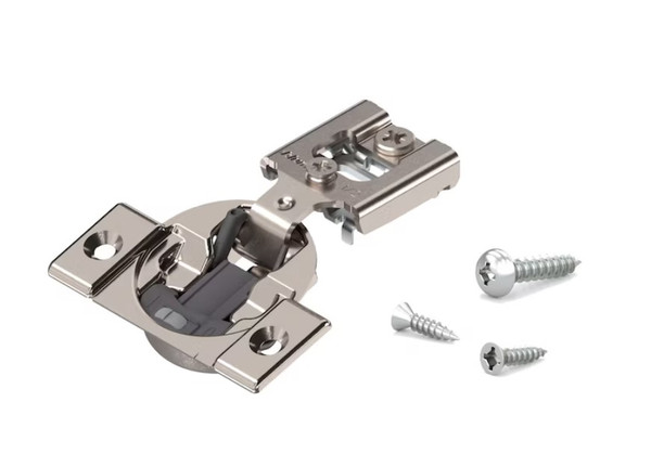 Blum 1/2-in Overlay 105-Degree Opening Nickel Soft Close Concealed Cabinet Hinge Blum 1/2-in Overlay 105-Degree Opening Nickel Soft Close Concealed Cabinet Hinge
