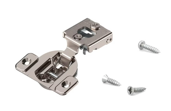 Blum 3/4-in Overlay 105-Degree Opening Nickel Plated Self-closing Concealed Cabinet Hinge Blum 3/4-in Overlay 105-Degree Opening Nickel Plated Self-closing Concealed Cabinet Hinge