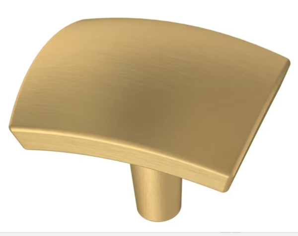 Brainerd Caroline 1-7/16-in Brushed Brass Rectangular Modern Cabinet Knob