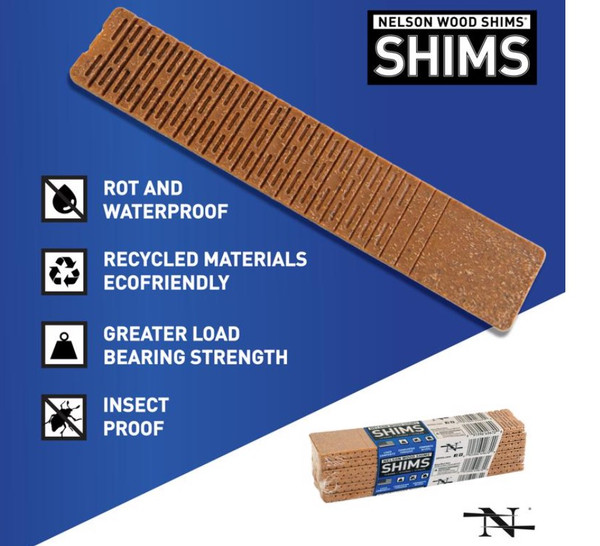 Nelson 1.5 in. W X 8 in. L Composite Shim 12 pk