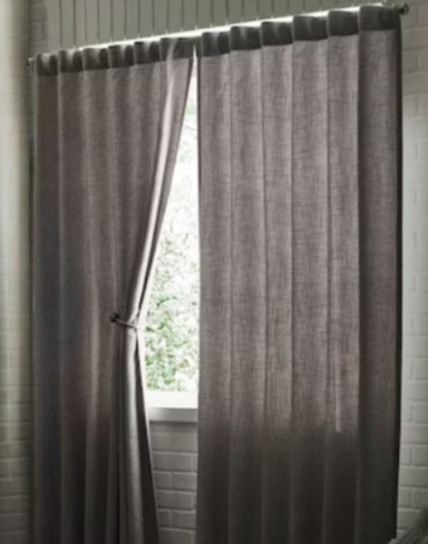 allen + roth 84-in Taupe Linen Room Darkening Interlined Back Tab Single Curtain Panel allen + roth 84-in Taupe Linen Room Darkening Interlined Back Tab Single Curtain Panel