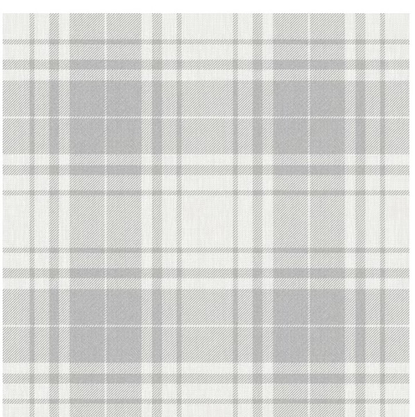 allen + roth 30.75-sq ft Grey Vinyl Textured Plaid 3D Self-adhesive Peel and Stick Wallpaper
