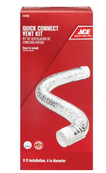 Ace 96 in. L X 4 in. D Silver/White Aluminum Dryer Vent Kit
