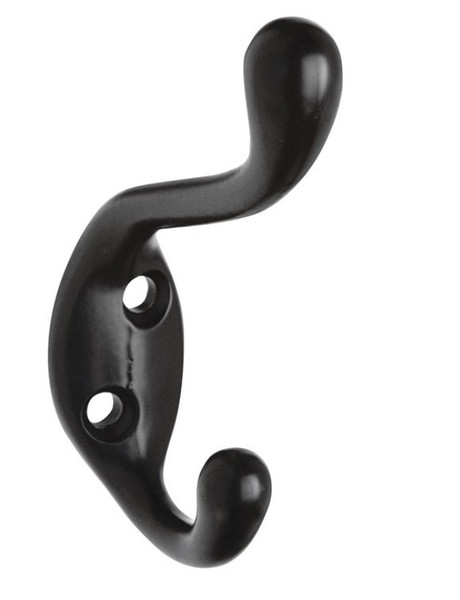 National Hardware 3.3 in. L Oil Rubbed Bronze Black Zinc Hook 75 lb. cap National Hardware 3.3 in. L Oil Rubbed Bronze Black Zinc Hook 75 lb. cap