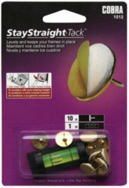 Stay Straight Tack Tacks and Level for Picture Frames