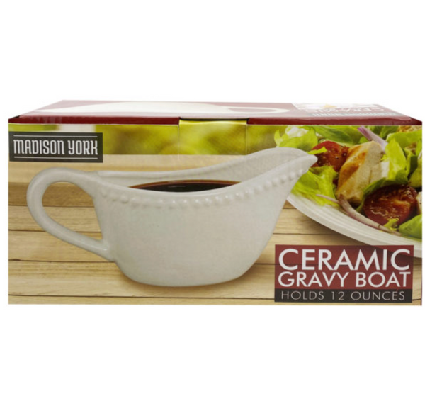 Madison York 12 Ounce White Ceramic Gravy Boat