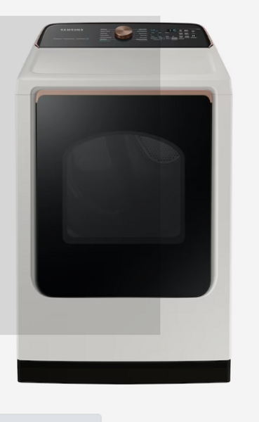 Samsung 7.4 cu ft Steam Cycle Smart Electric Dryer – Ivory, Wi‑Fi Enabled, Large Capacity, Wrinkle & Odor Care