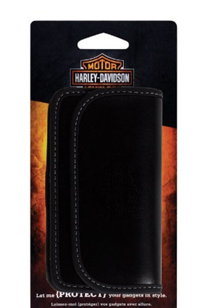 FoneGear Harley Davidson Phone Case – Black Genuine Leather, White Stitching, Horizontal Belt Clip, Small Size, Universal Fit FoneGear Harley Davidson Phone Case – Black Genuine Leather, White Stitching, Horizontal Belt Clip, Small Size, Universal Fit