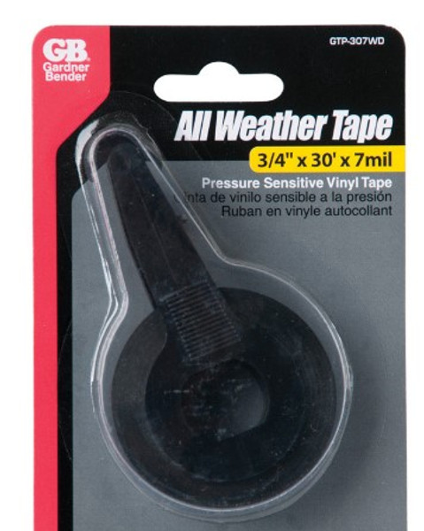 Gardner Bender 3/4 in. W X 30 ft. L Black Vinyl All Weather Tape Gardner Bender 3/4 in. W X 30 ft. L Black Vinyl All Weather Tape