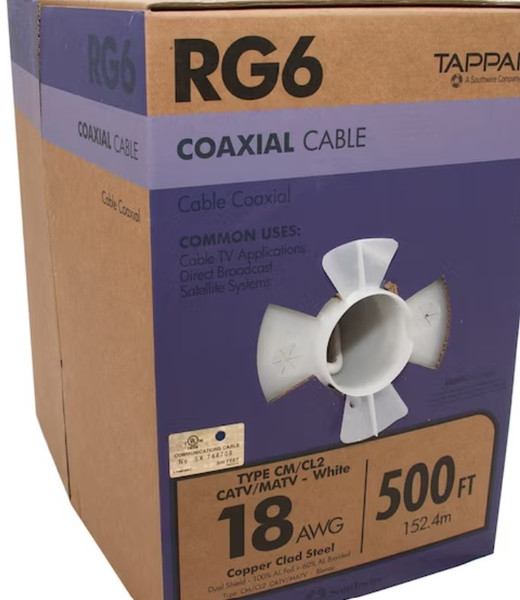 Southwire 500-ft 18 Rg6 White Coaxial Cable (By-the-roll) Southwire 500-ft 18 Rg6 White Coaxial Cable (By-the-roll)