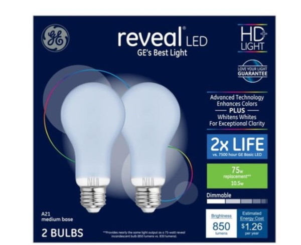 GE 75-Watt EQ A21 Color-enhancing Medium Base (E-26) Dimmable LED Light Bulb (2-Pack) GE 75-Watt EQ A21 Color-enhancing Medium Base (E-26) Dimmable LED Light Bulb (2-Pack)