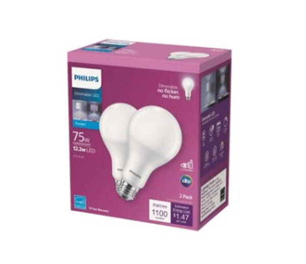Philips A21 E26 (Medium) LED Bulb Daylight 75 Watt Equivalence 1 pk