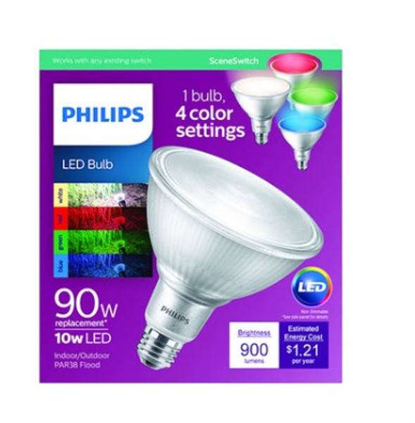 Philips Scene Switch PAR38 E26 (Medium) LED Floodlight Bulb Bright White 90 Watt Equivalence 1 pk