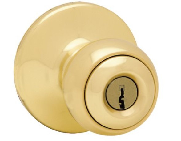 Kwikset Polo Polished Brass Exterior Entry Door Knob