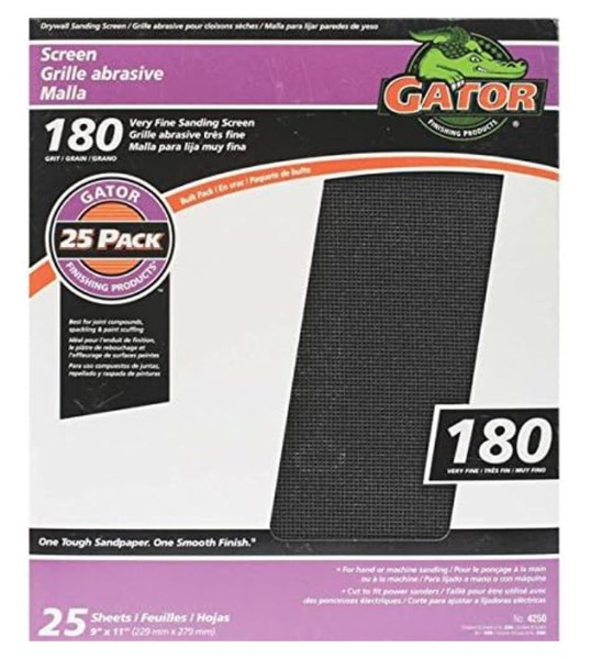Gator Grit Sandpaper 180 Grit Extra Fine Drywall Gator Grit Sandpaper 180 Grit Extra Fine Drywall