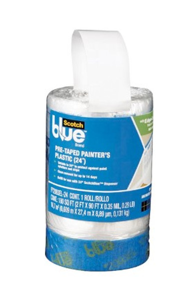 ScotchBlue 30 ft. W X 24 in. L X 0.35 mil Pre-Taped Painter's Plastic 1 pk ScotchBlue 30 ft. W X 24 in. L X 0.35 mil Pre-Taped Painter's Plastic 1 pk