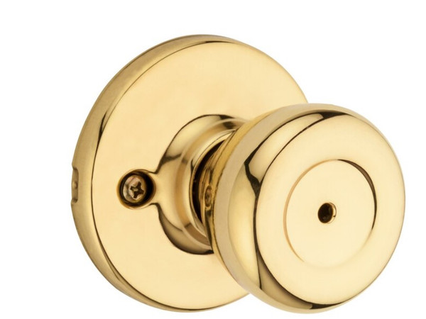 Kwikset Security Tylo Polished Brass/Polished Chrome Interior Bed/Bath Privacy Door Knob Kwikset Security Tylo Polished Brass/Polished Chrome Interior Bed/Bath Privacy Door Knob