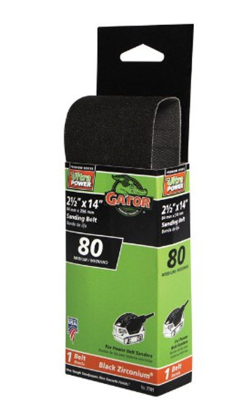 Gator 14 in. L X 2-1/2 in. W Zirconia Aluminum Oxide Sanding Belt 80 Grit Medium 1 pc Gator 14 in. L X 2-1/2 in. W Zirconia Aluminum Oxide Sanding Belt 80 Grit Medium 1 pc