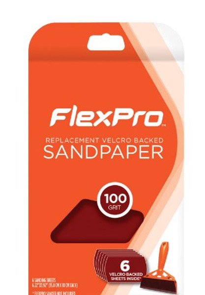 FlexPro 6 in. L 100 Grit Abrasive Mineral Sandpaper 6 pk