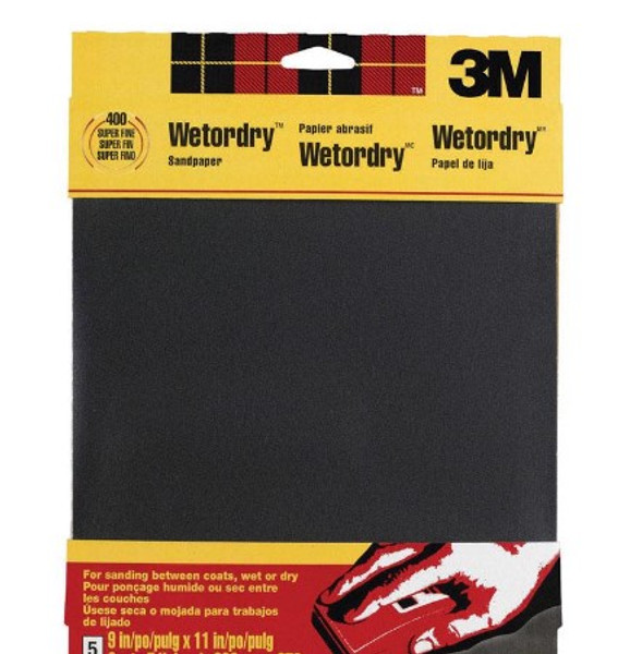 3M Wetordry 11 in. L X 9 in. W 400 Grit Silicon Carbide Sandpaper 5 pk 3M Wetordry 11 in. L X 9 in. W 400 Grit Silicon Carbide Sandpaper 5 pk