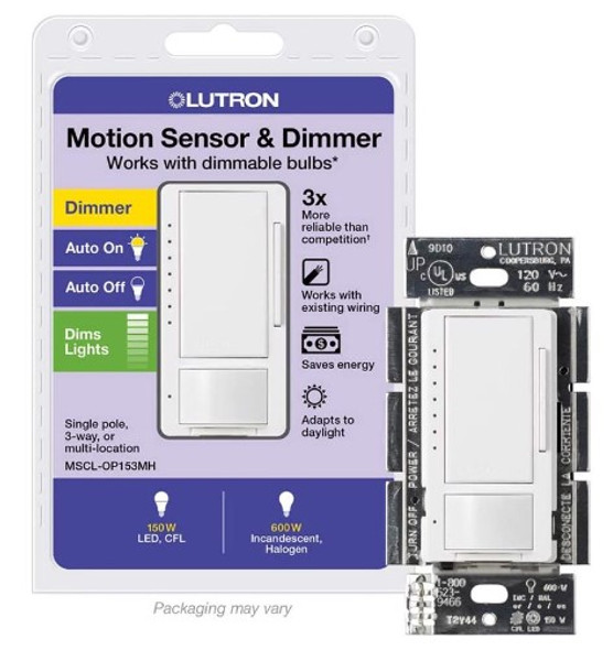 Lutron Maestro White 150 W 3-Way Dimmer Switch 1 pk