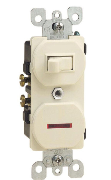 Leviton 15 amps Combination Switch Ivory 1 pk Leviton 15 amps Combination Switch Ivory 1 pk