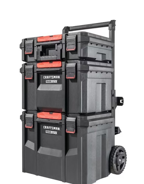 CRAFTSMAN TRADESTACK System 22-in Black Plastic Wheels Lockable Tool Box CRAFTSMAN TRADESTACK System 22-in Black Plastic Wheels Lockable Tool Box