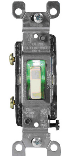 Cooper Wiring Boxed Illuminated 15 amps Toggle Switch Ivory 1 pk Cooper Wiring Boxed Illuminated 15 amps Toggle Switch Ivory 1 pk