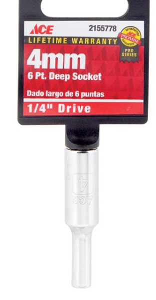 Ace 4MM 1/4 in. drive Metric 6 Point Socket Ace 4MM 1/4 in. drive Metric 6 Point Socket