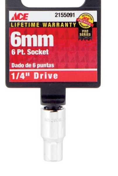 Ace 6mm 1/4 in. drive Metric 6 Point Socket Ace 6mm 1/4 in. drive Metric 6 Point Socket