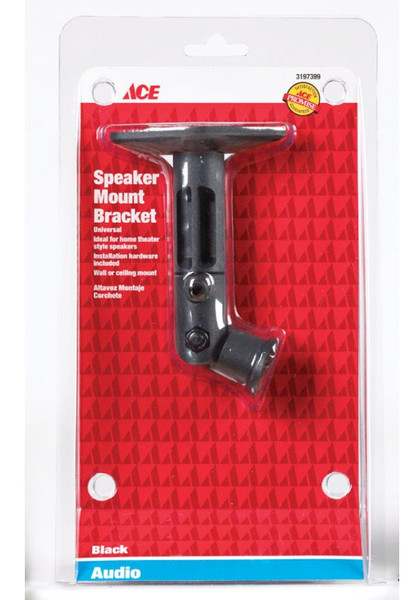 Ace Audio Wall Bracket – Black, 8 lb Capacity, Universal Speaker Mount (Clamshell Pack) Ace Audio Wall Bracket – Black, 8 lb Capacity, Universal Speaker Mount (Clamshell Pack)