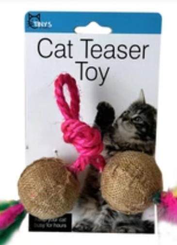 Jute Cat Toy Ball with Feather