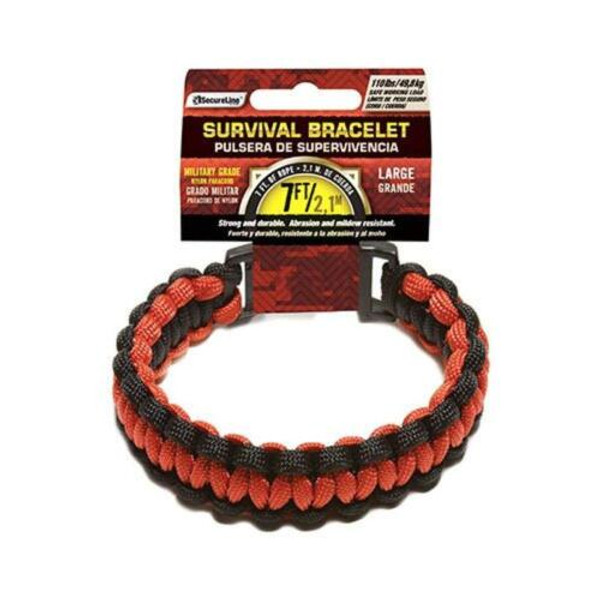 WELLINGTON CORDAGE NPCB550BKRL Bracelet, Black/Red, Large