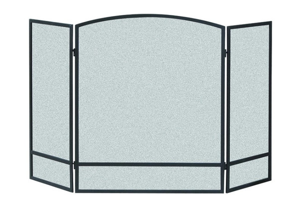 Panacea Black/Gray Matte Steel Fireplace Screen Panacea Black/Gray Matte Steel Fireplace Screen