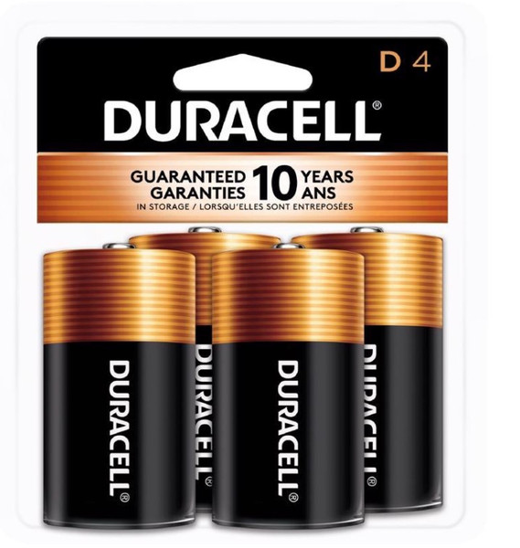 Duracell Coppertop D Alkaline Batteries 4 pk Carded Duracell Coppertop D Alkaline Batteries 4 pk Carded