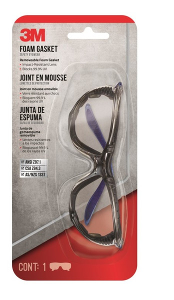 3M Anti-Fog Safety Glasses Black/Blue Frame 1 pc 3M Anti-Fog Safety Glasses Black/Blue Frame 1 pc