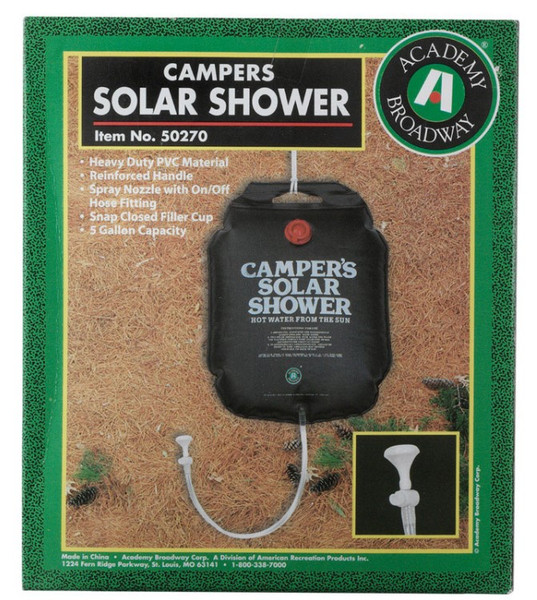 Academy Broadway Black Solar Shower 2 in. H X 2 in. W X 18 in. L 1 pk