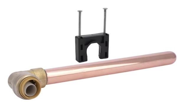 SharkBite 1/2-in Push-to-Connect x 8-in Length Copper Stub Out Elbow with Hanger SharkBite 1/2-in Push-to-Connect x 8-in Length Copper Stub Out Elbow with Hanger