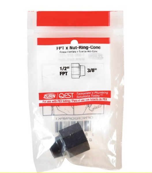 Zurn Qest 1/2 in. FPT X 3/8 in. D FPT Cone Nut Zurn Qest 1/2 in. FPT X 3/8 in. D FPT Cone Nut