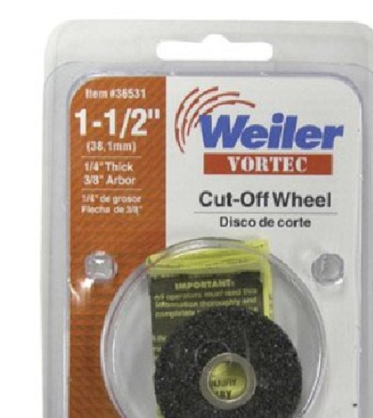 Weiler Corp 1-1/2" x 1/4" Abrasive Grinding Wheel – Aluminum Oxide, 3/8" Arbor, Type 1 – Metal Grinding & Sharpening Tool Weiler Corp 1-1/2" x 1/4" Abrasive Grinding Wheel – Aluminum Oxide, 3/8" Arbor, Type 1 – Metal Grinding & Sharpening Tool