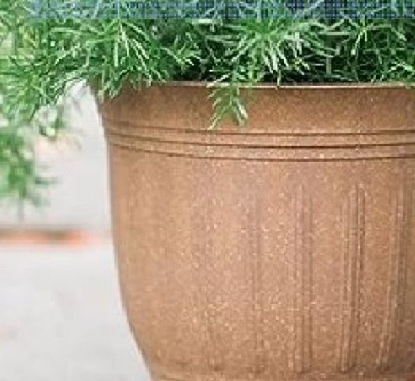 Bloem Colonnade 8 in. D Resin Planter Dark Earth