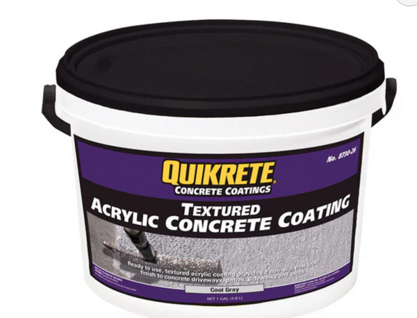 Quikrete Textured Cool Gray Acrylic Concrete Coating 1 gal Quikrete Textured Cool Gray Acrylic Concrete Coating 1 gal