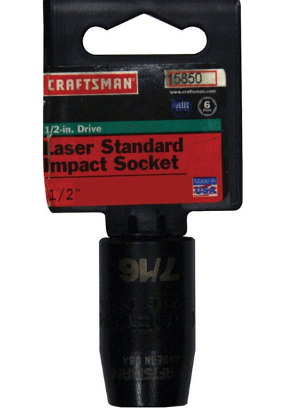 CRAFTSMAN 1/2" DRIVE 7/16" 6-POINT IMPACT SOCKET – Laser-Etched Professional Grade Impact Socket for Heavy-Duty Use CRAFTSMAN 1/2" DRIVE 7/16" 6-POINT IMPACT SOCKET – Laser-Etched Professional Grade Impact Socket for Heavy-Duty Use