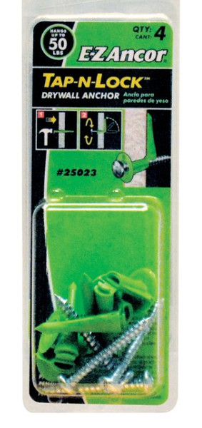 E-Z Ancor 3/16 in. D X 1-1/2 in. L Plastic Pan Head Anchor Kit 4 pk E-Z Ancor 3/16 in. D X 1-1/2 in. L Plastic Pan Head Anchor Kit 4 pk