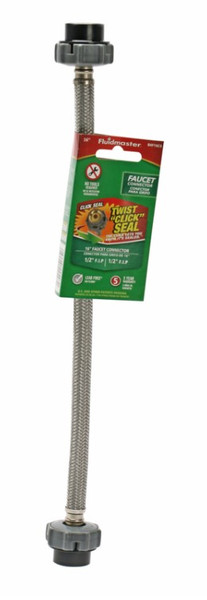 Fluidmaster Click Seal 1/2 in. FIP X 1/2 in. D FIP 16 in. Stainless Steel Supply Line Fluidmaster Click Seal 1/2 in. FIP X 1/2 in. D FIP 16 in. Stainless Steel Supply Line