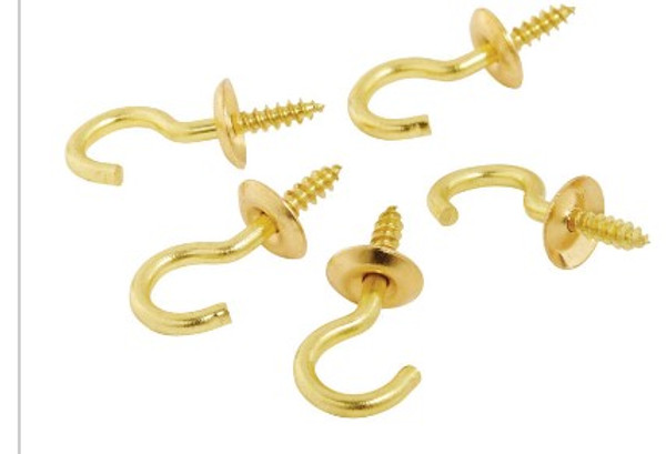 National Hardware Small Solid Brass 3/4 in. L Hook 5 pk National Hardware Small Solid Brass 3/4 in. L Hook 5 pk