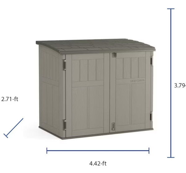 CRAFTSMAN 4-ft x 2-ft Resin Storage Shed (Floor Included)